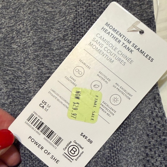 Athleta Heather Gray Racerback Tank - Picture 3 of 5